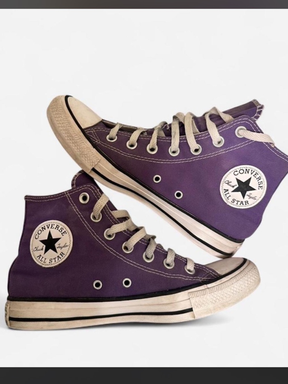 Converse High Top Sneakers - Purple with Cream Accents